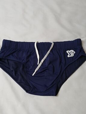 Louis Vuitton Navy Swim Briefs with White Drawstring